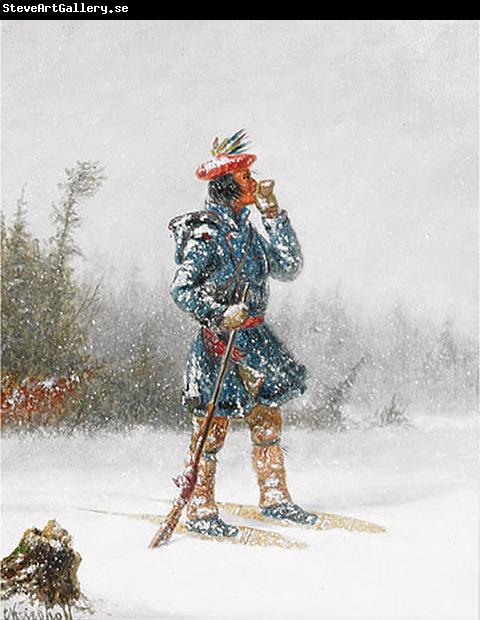 Cornelius Krieghoff Indian Hunter on Snowshoes